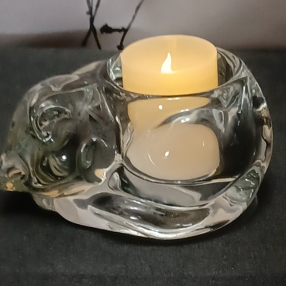 Glass cat votive candle holder - Picture 4 of 6